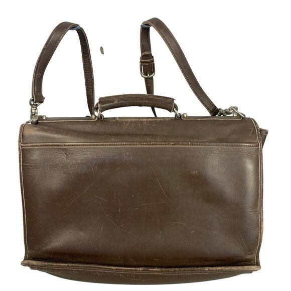 SACOCHE INTERNATIONAL BROWN LEATHER MESSENGER LAPTOP BAG BRIEFCASE - Picture 4 of 16